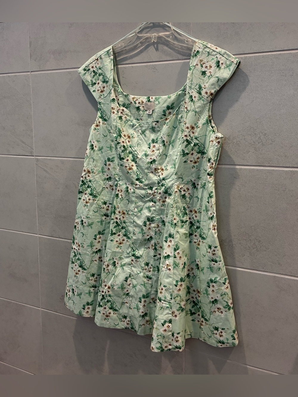 A New Day Mint Floral Fit & Flare Dress NWT Size 14